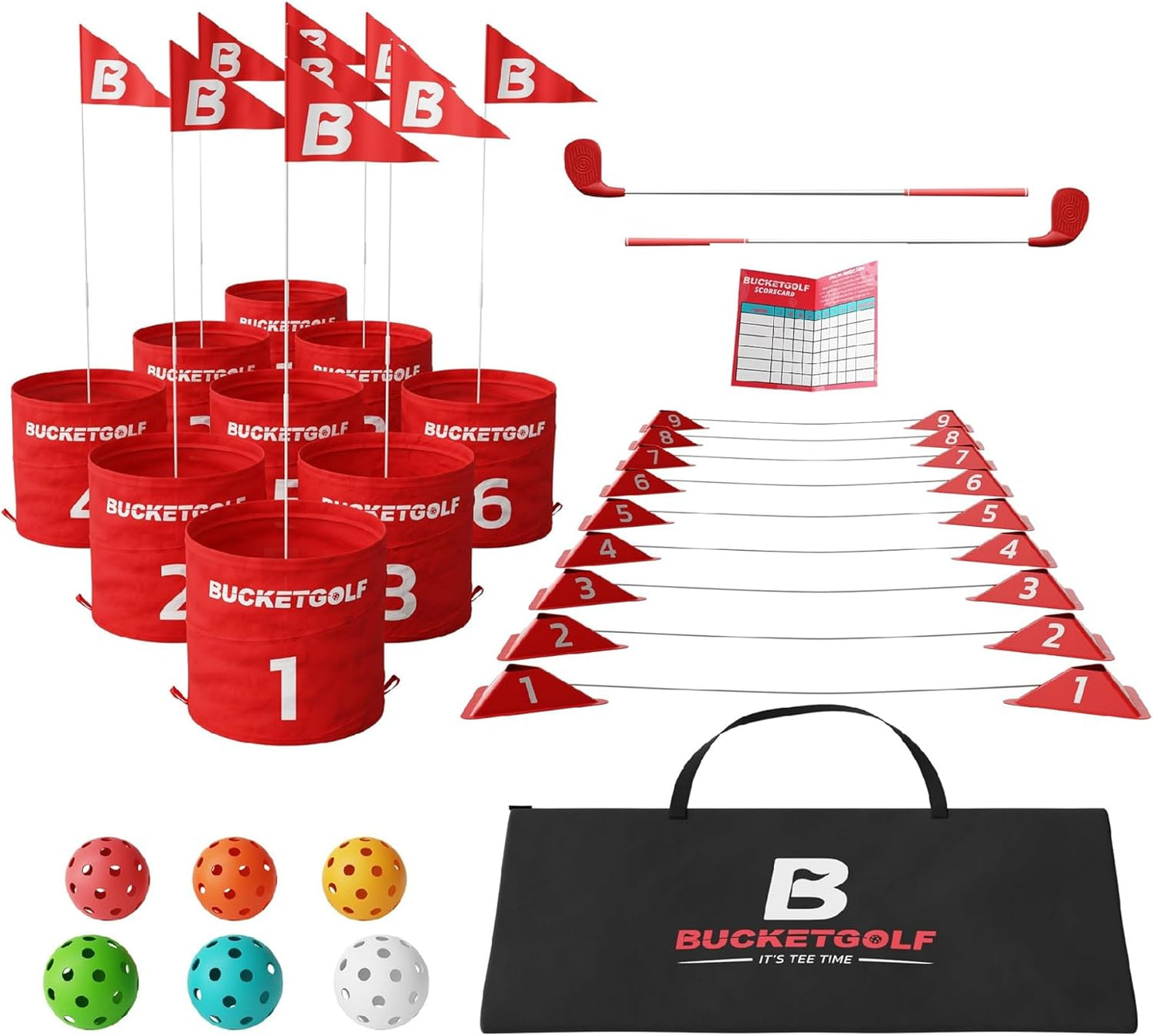 Portable Outdoor Fun: BucketGolf 9-Hole Game Bundle