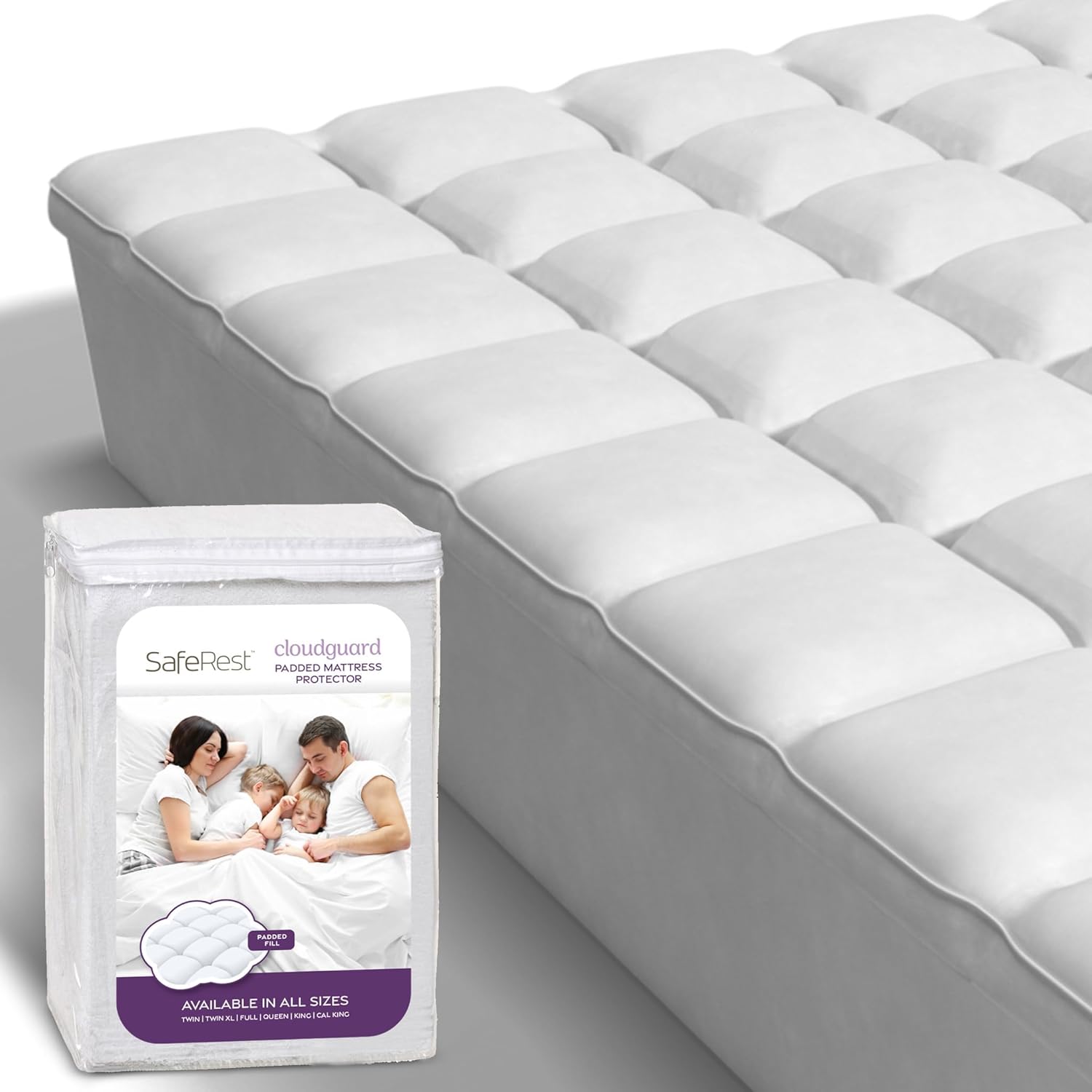 SafeRest CloudGuard Twin Size Hybrid Mattress Protector & Pad