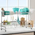 Over Sink Dish Drainer Drying Rack - Expandable 2 Tier Stainless Steel