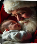 Festive Santa with Baby Canvas Poster for Holiday Decor