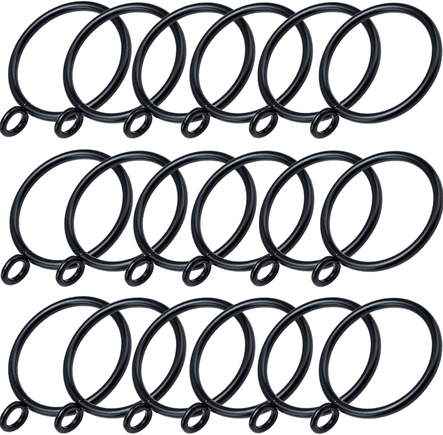 Upgrade Your Drapes: 18 Black Metal Clip Rings by Azmoncy