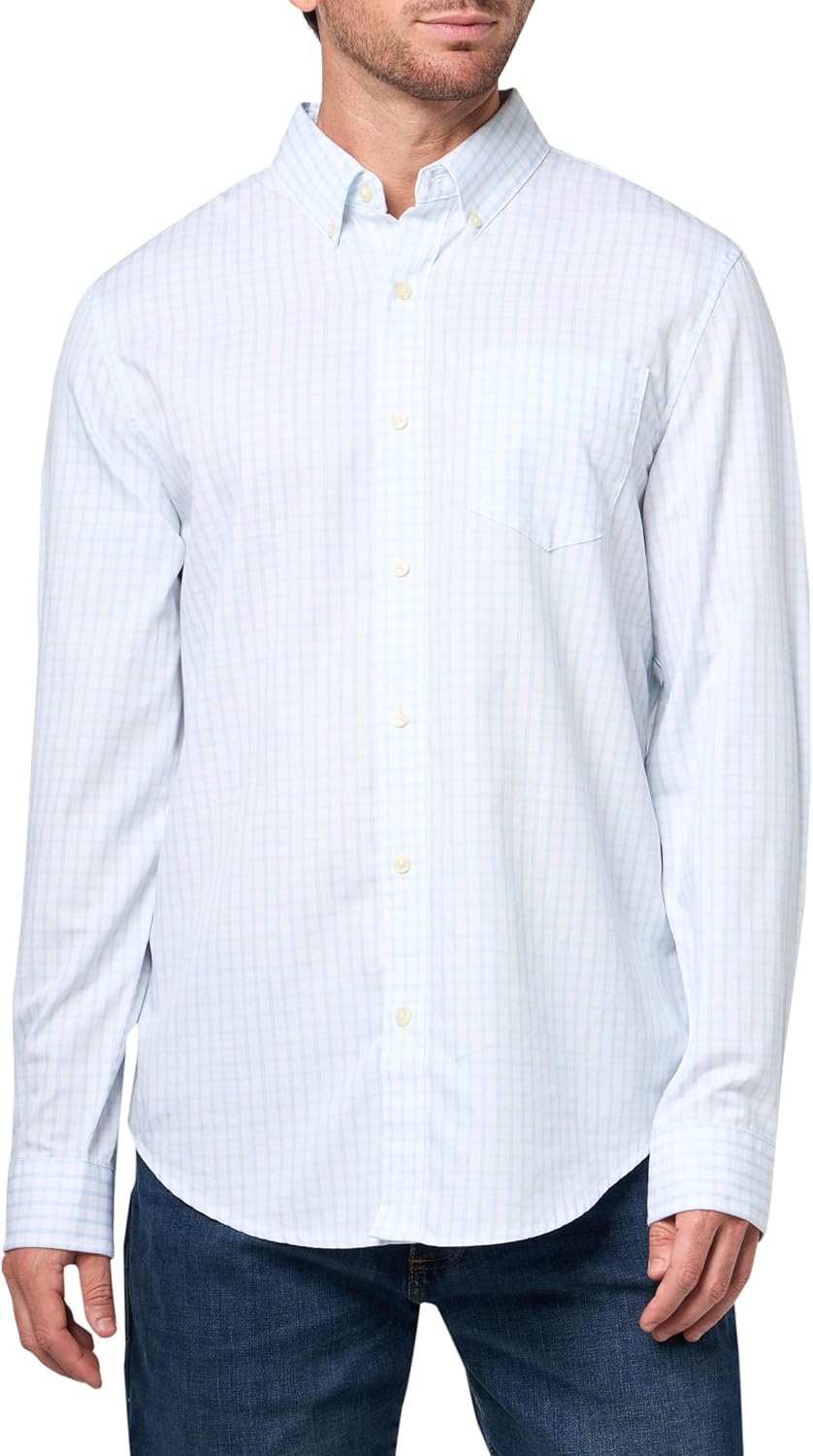 Dockers Mens Classic Fit Long Sleeve Shirt with Stain Defender