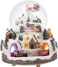 Triple Revolving Illuminated Train Musical Village Snow Globe