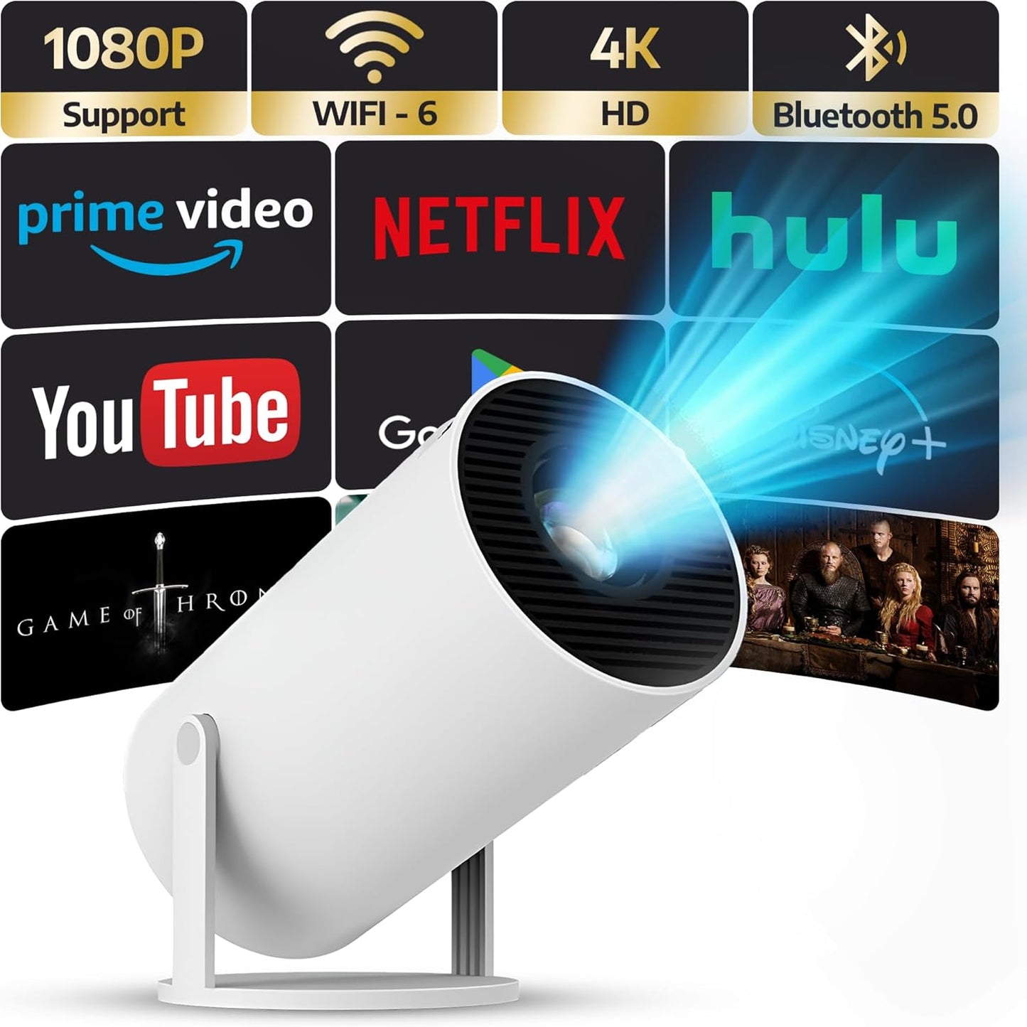4K Portable WiFi Projector - Ultimate Entertainment Experience