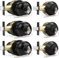 Probrico Black Door Knob and Single Cylinder Deadbolt - Keyed Alike