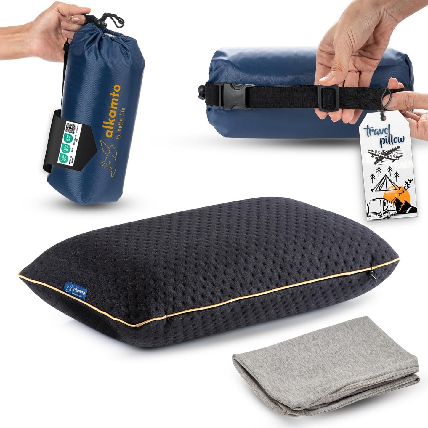 Travel & Camping Comfortable Memory Foam Pillow for All Trips