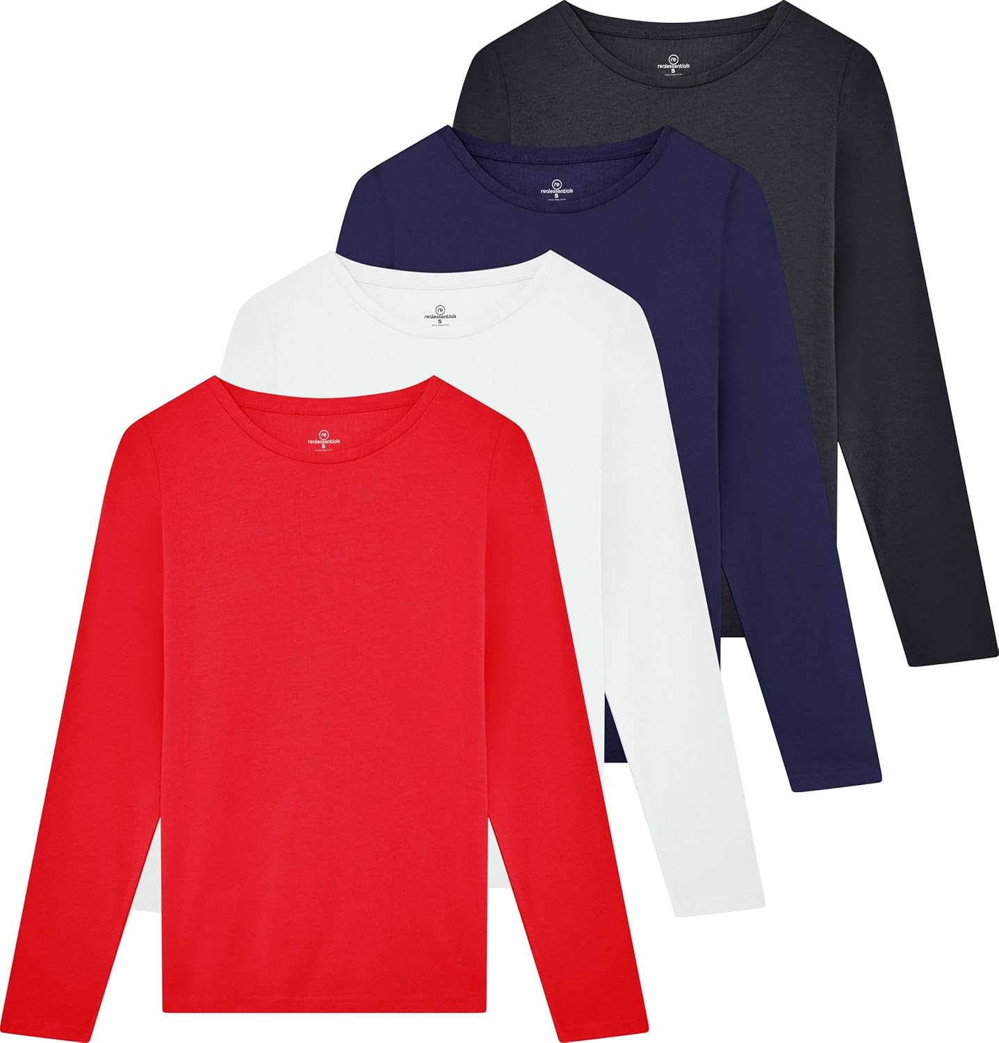Real Essentials Women's Cotton Classic-Fit Long-Sleeve T-Shirt