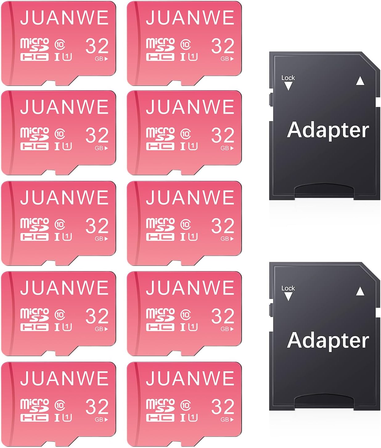 High-Speed 32GB Memory Cards 10 Pack - Pink