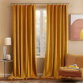Velvet Curtains 84 in 2 Panels - Luxury Blackout Thermal Drapes