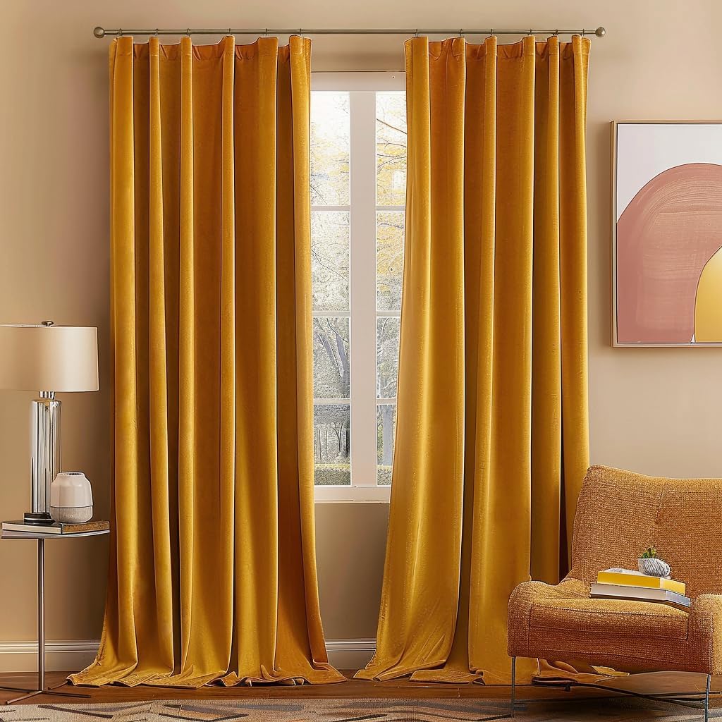 MIULEE Velvet Curtains - Luxury Blackout Drapes for Home