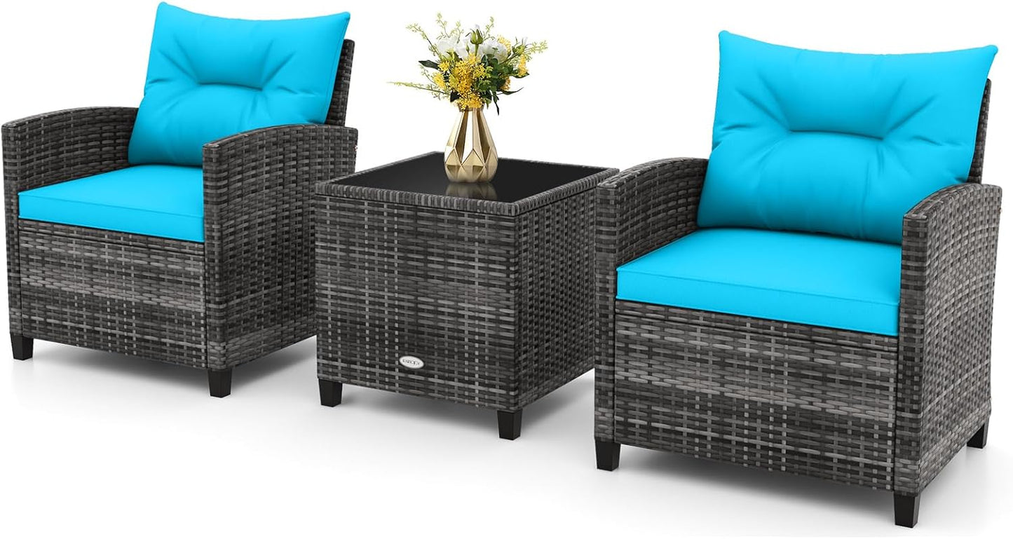 Relax4Life 3 Piece Patio Furniture Set for Outdoor Comfort