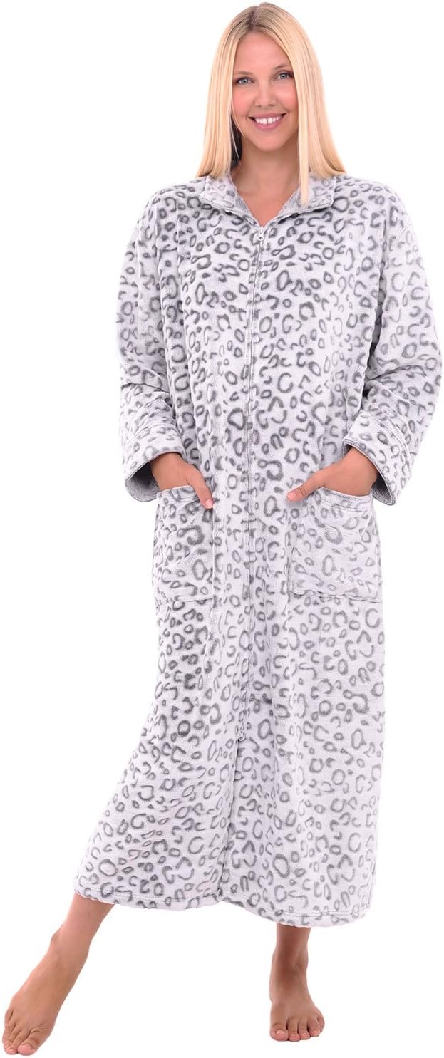 Plush Zipper Robes for Plus Size Women - Warm and Soft Comfort