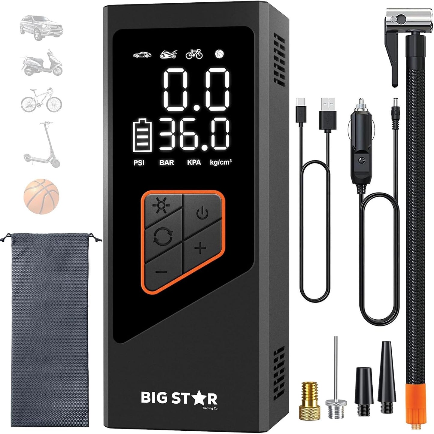 Fast Inflation Tire Pump - 150 PSI & 25000 mAh Portable Compressor