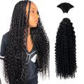 Human Braiding Hair 20 in Natural Black Curly - One Bundle