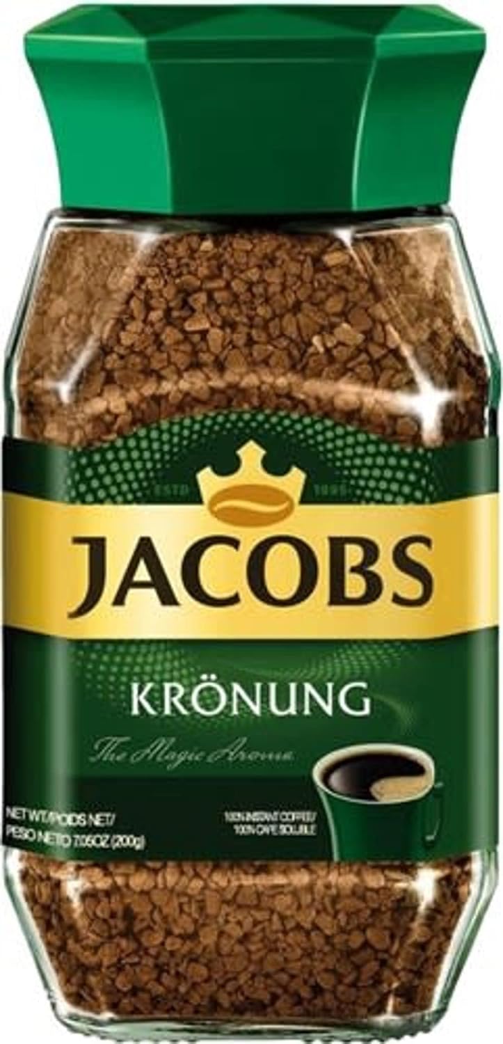 Jacobs Kronung Instant Coffee 200 Gram Pack of 6 for Coffee Lovers