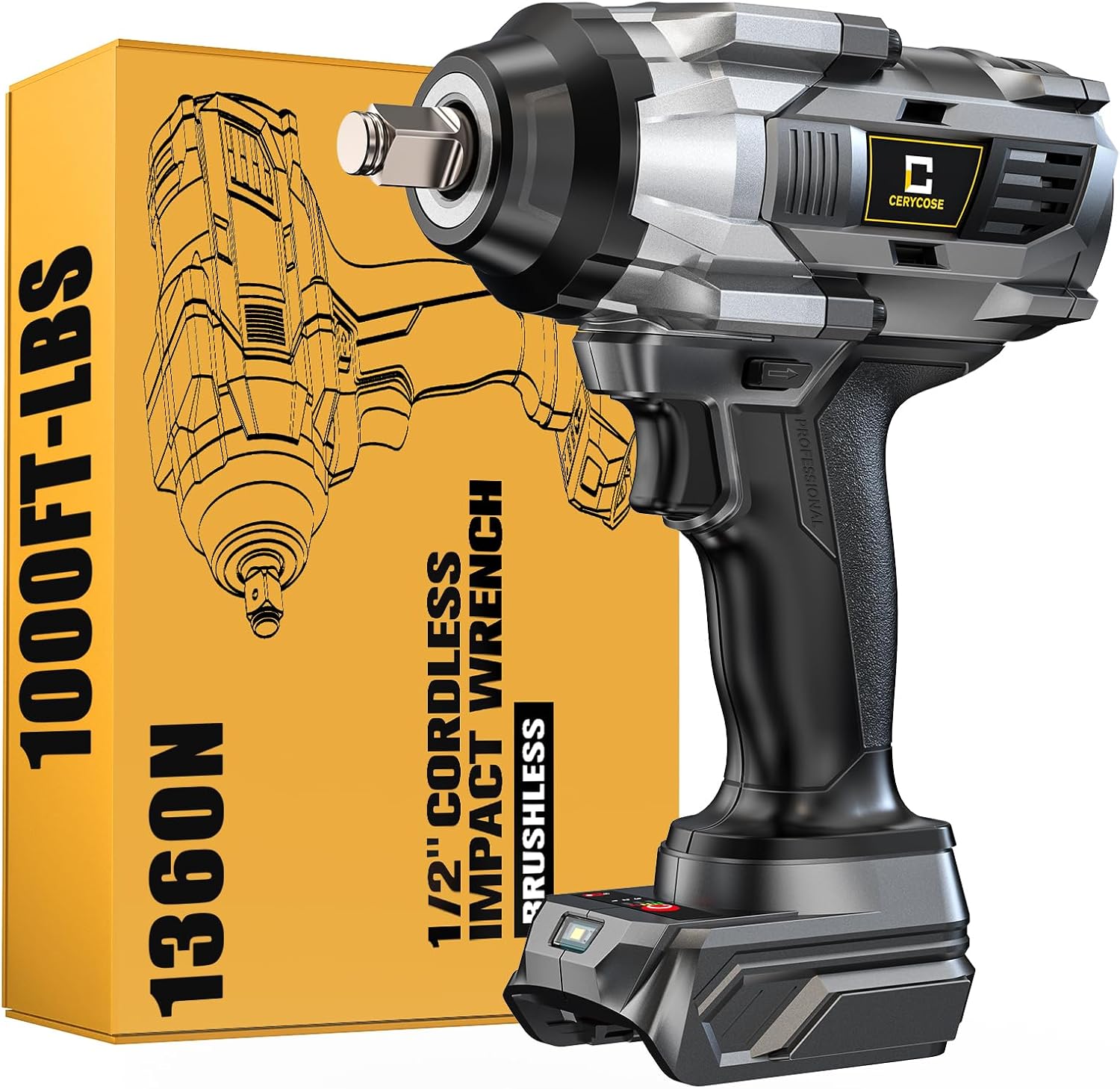 Cordless Impact Wrench 1000FT-LBS for Heavy-Duty Tasks