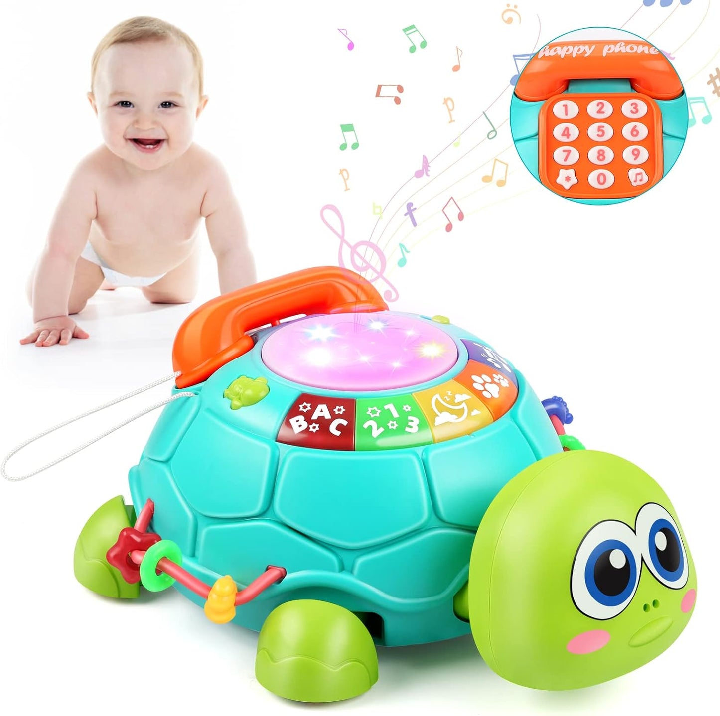 Bilingual Musical Turtle Baby Toys for 6 to 12 Months Old