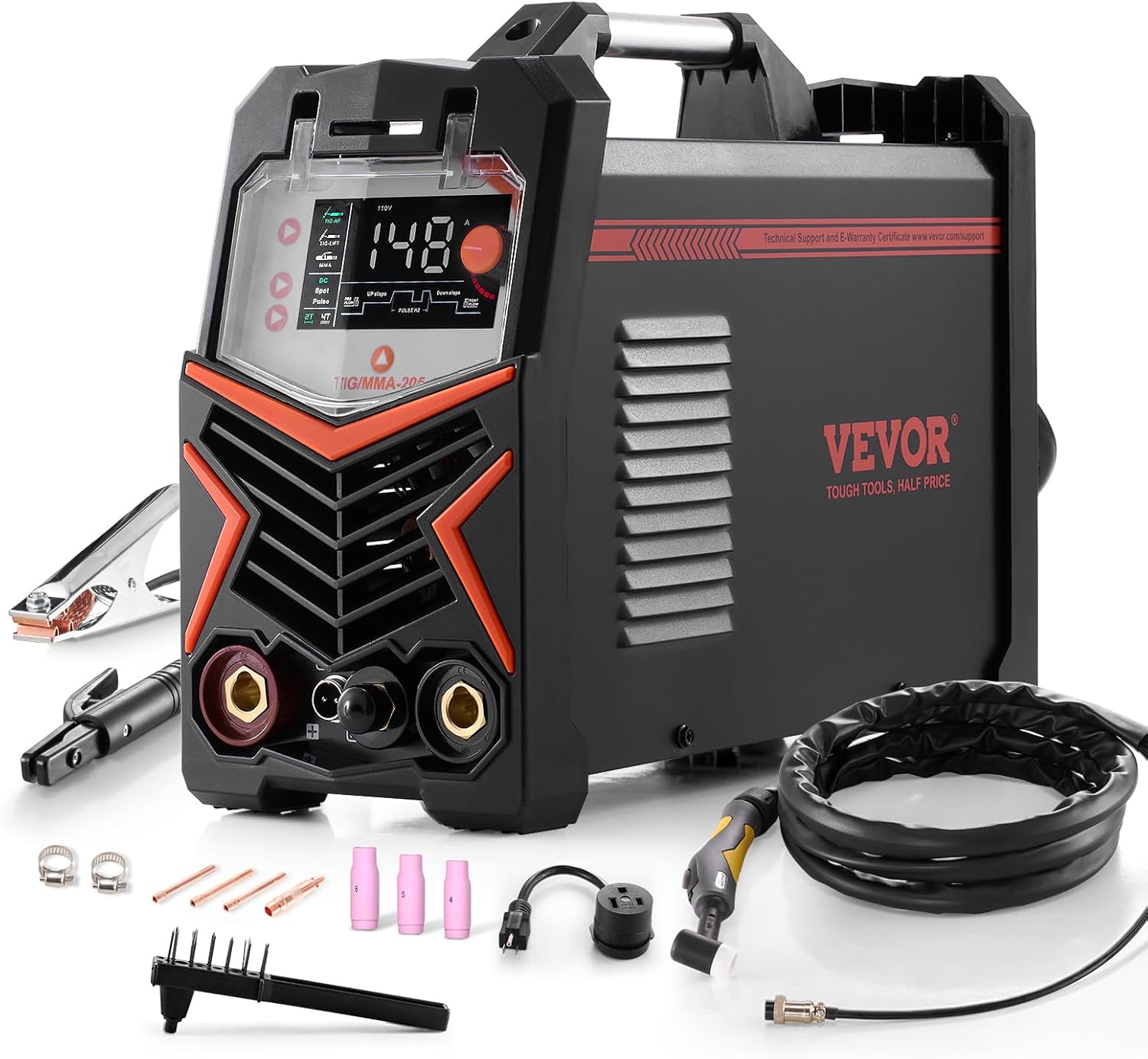 VEVOR 205A 3-In-1 TIG Welder: Dual Voltage & High-Frequency Start