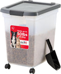 Dog Food Storage Container 50 lbs - Airtight Bin with Wheels