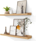 Acovy Solid Ash Wood Picture Ledge Shelf Set of 2 for Home