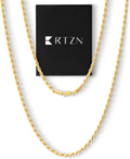 RTZN Gold Rope Chain for Men - Premium Stainless Steel Necklace
