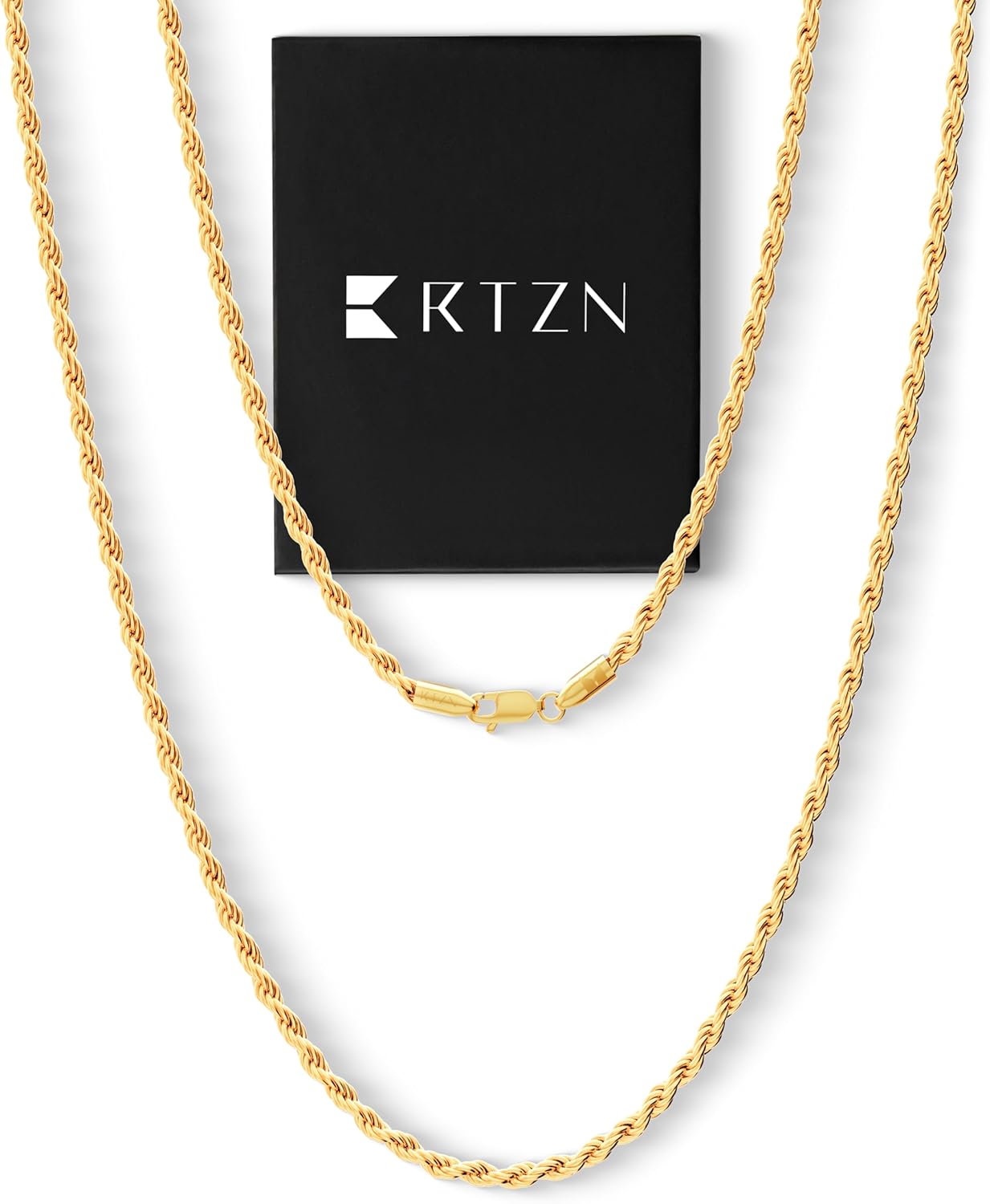 RTZN Gold Rope Chain for Men - Premium Stainless Steel Necklace