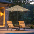 wikiwiki 7.5ft Solar LED Patio Umbrella - Sturdy Tilt Crank Design