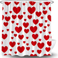 Romantic Red Hearts Shower Curtain - Love & Luxury