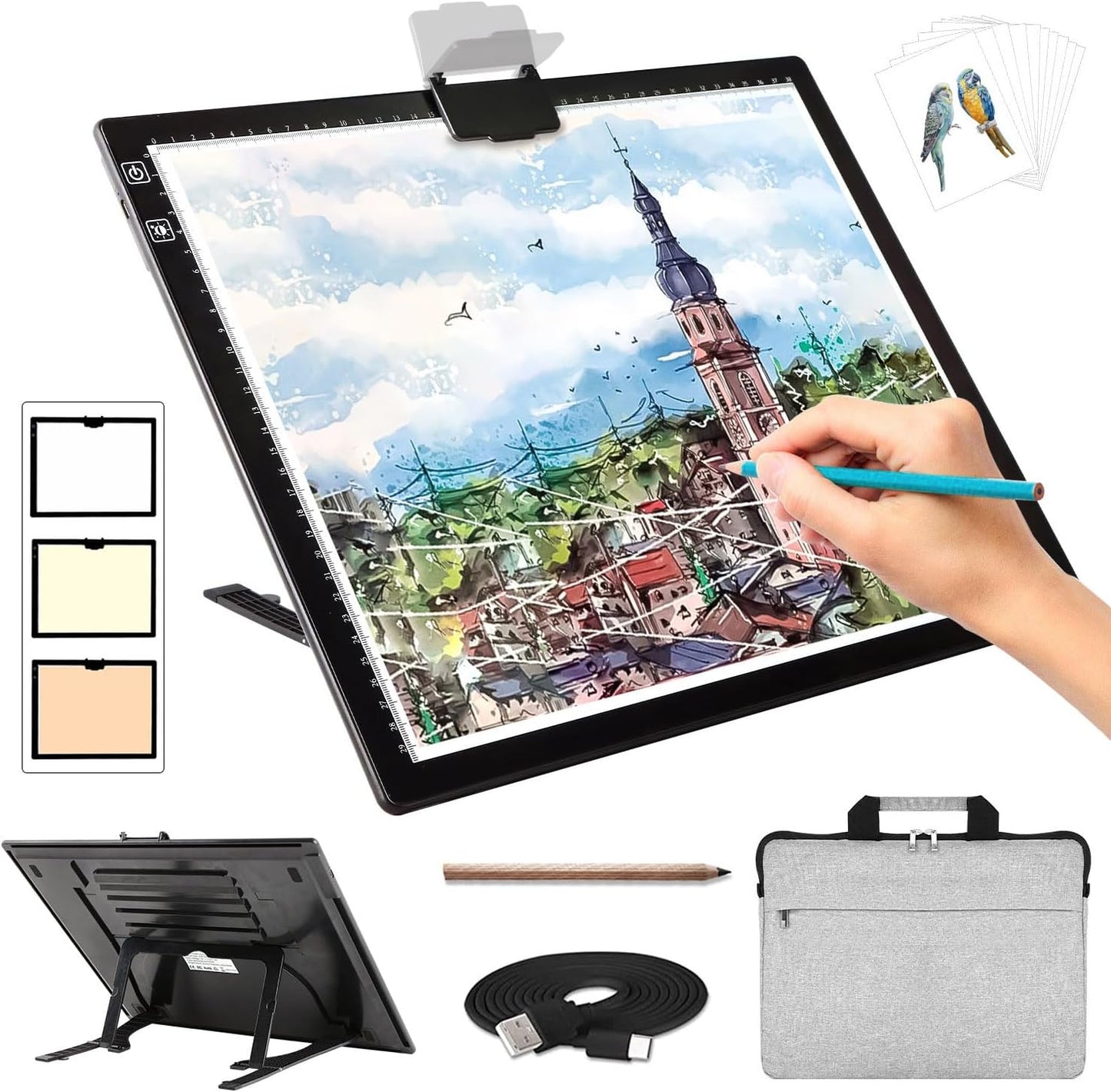 Rechargeable A3 Light Pad for Diamond Painting and Drawing