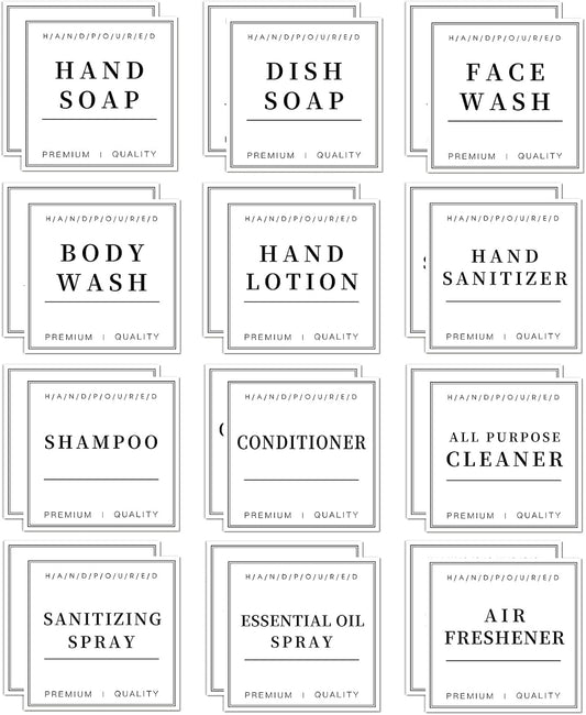 24 Pcs Waterproof Labels - Keep Bathroom Bottles Organized!