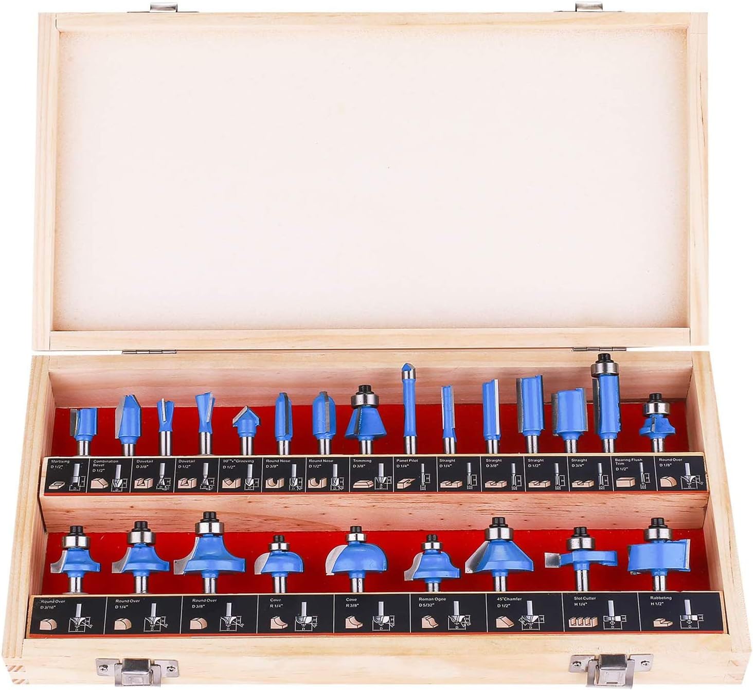 KOWOOD Router Bits Set of 24 Pieces for Woodworking Projects