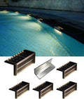 Solar Pool Lights for Outside - Heavy Duty Stainless Steel 6Pack