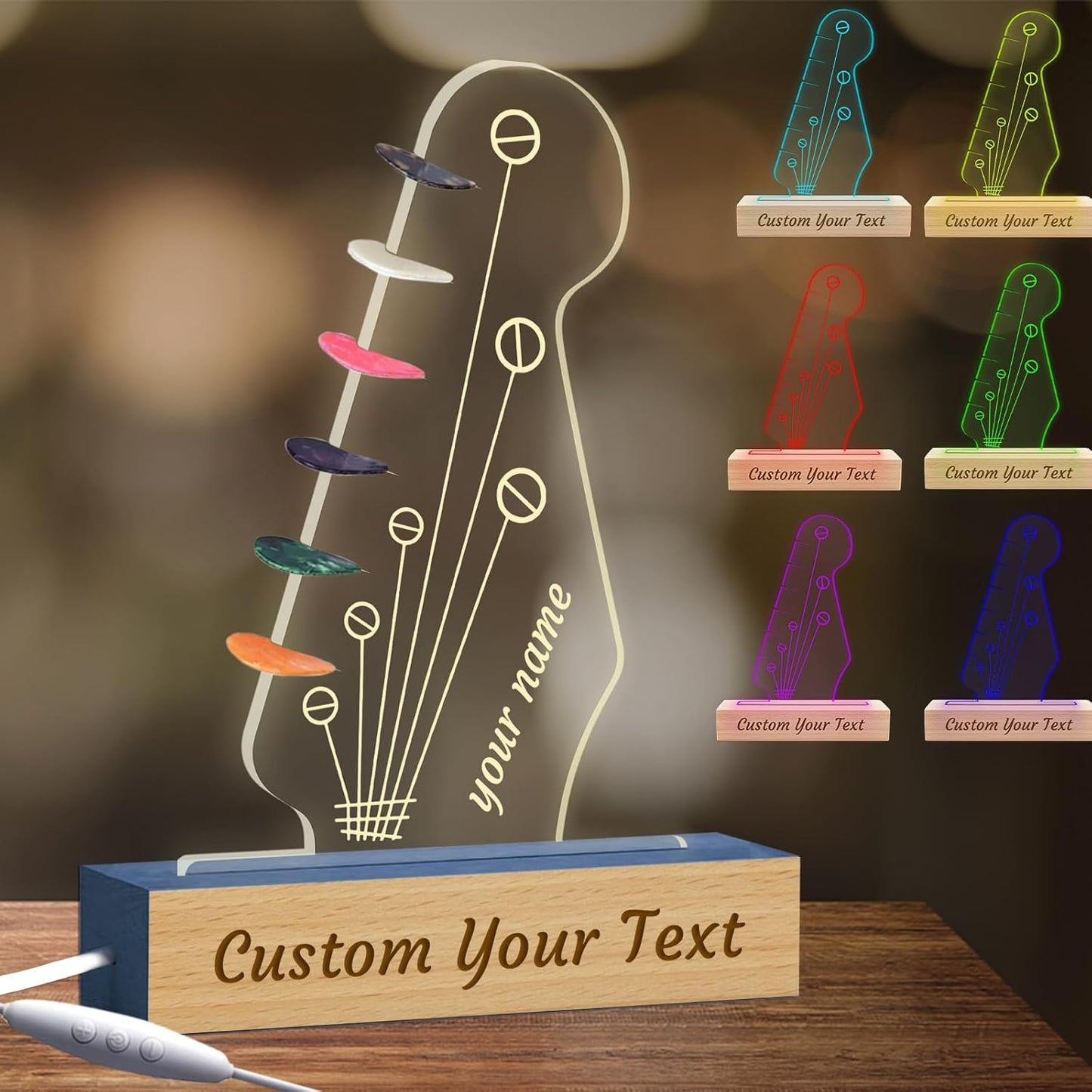 Custom Acrylic Guitar Pick Holder - Personalized Name