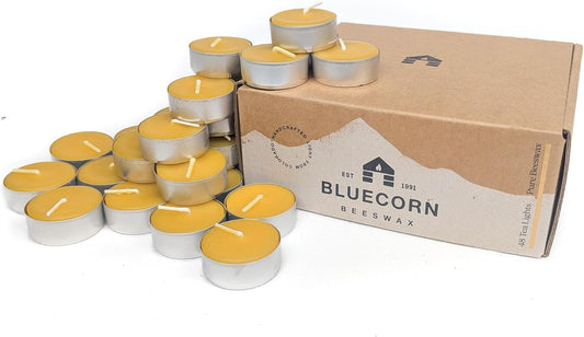 Pure Beeswax Tea Light Candles for Clean Burning Ambience