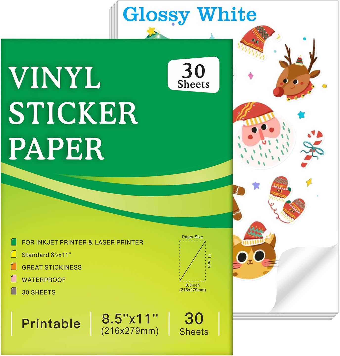 Glossy Waterproof Vinyl Sticker Paper | Vivid Colors, Tear Resistant | Aevdor