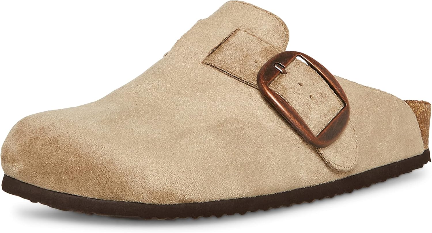 Madden Girl Women's Prim Slippers: Classic Clog with Buckle Detail