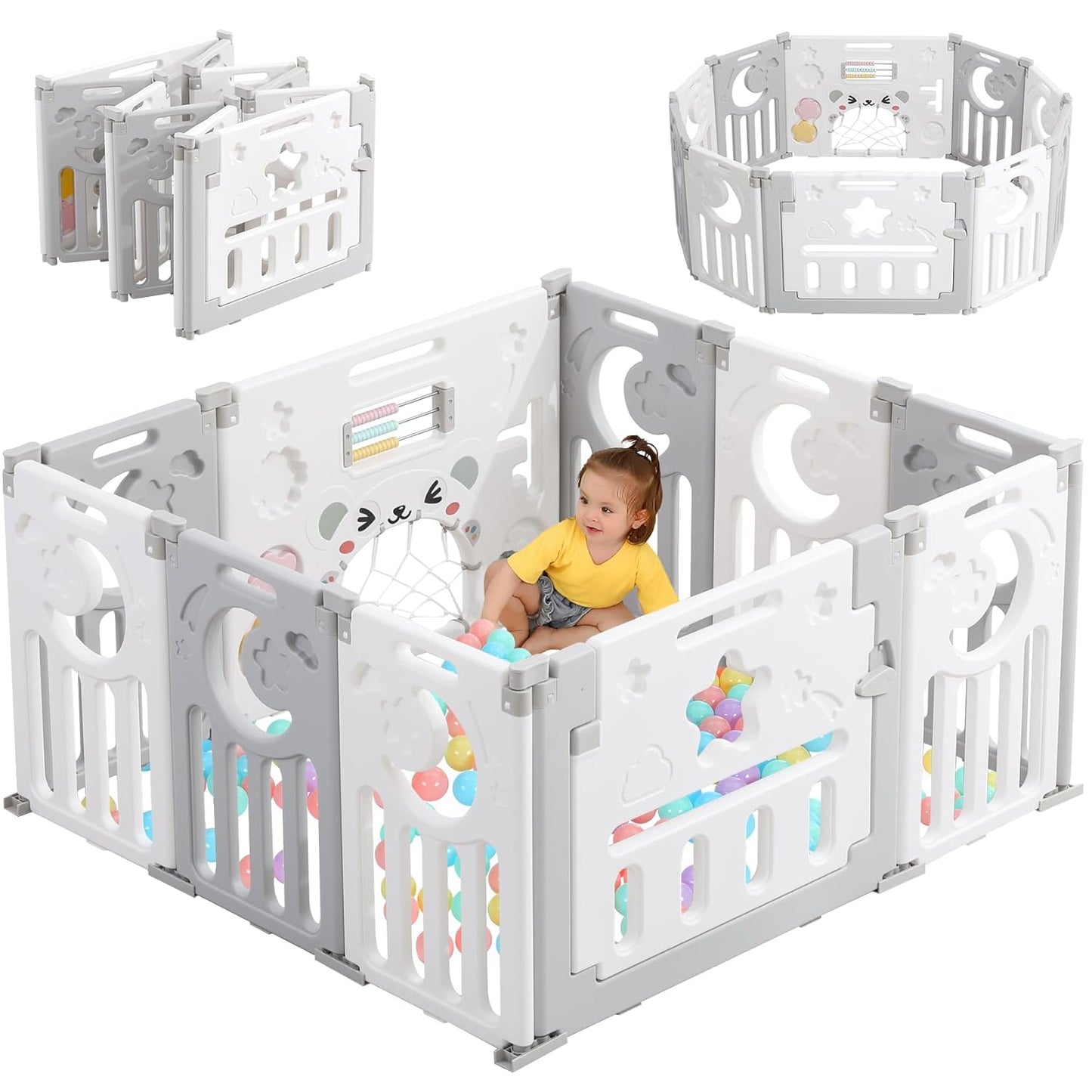 Baby Playpen for Toddlers - Dripex 10-Panel Foldable Playard