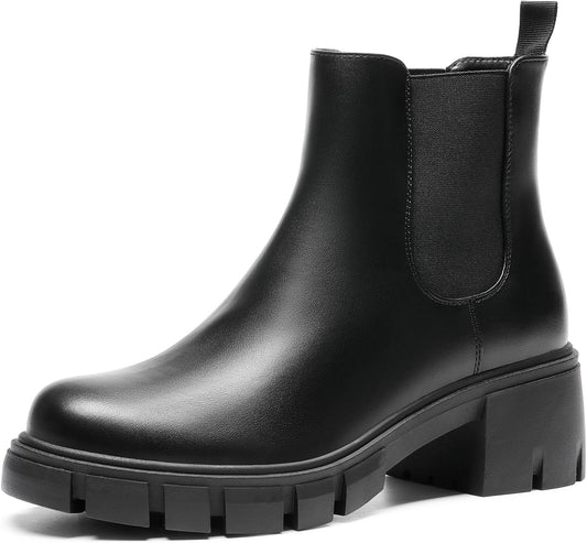 DREAM PAIRS Women's Elastic Chelsea Ankle Boots for Fall Style