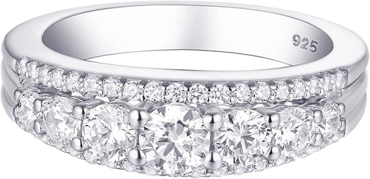 Newshe Jewellery Eternity Ring for Women in 925 Sterling Silver