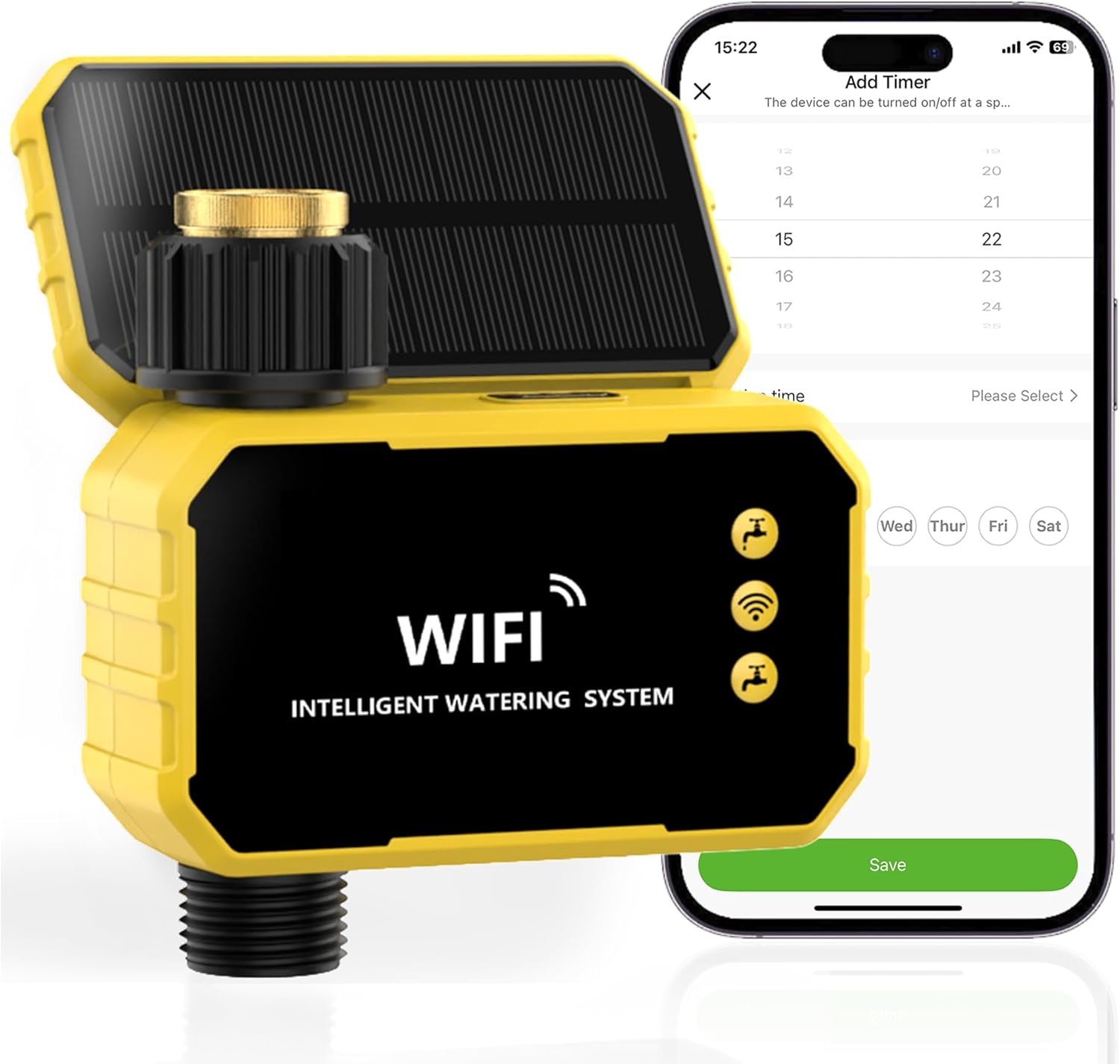Smart WiFi Sprinkler Timer with Brass Inlet for Garden Hose