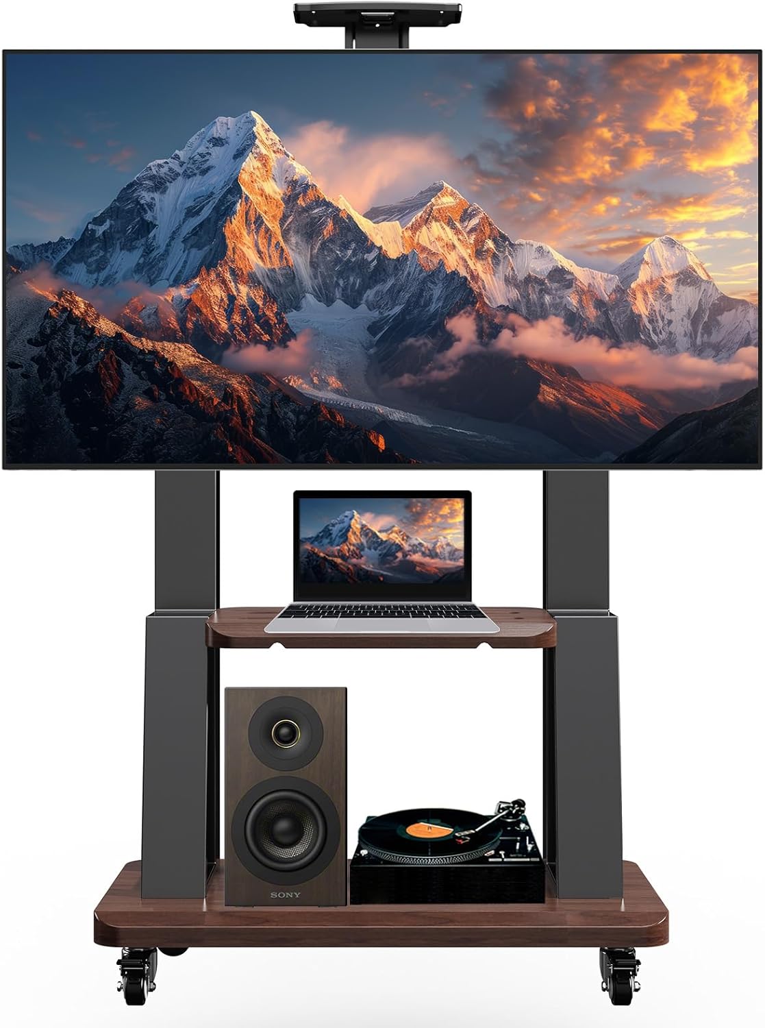 Adjustable Mobile TV Stand - Holds Up to 180lbs!
