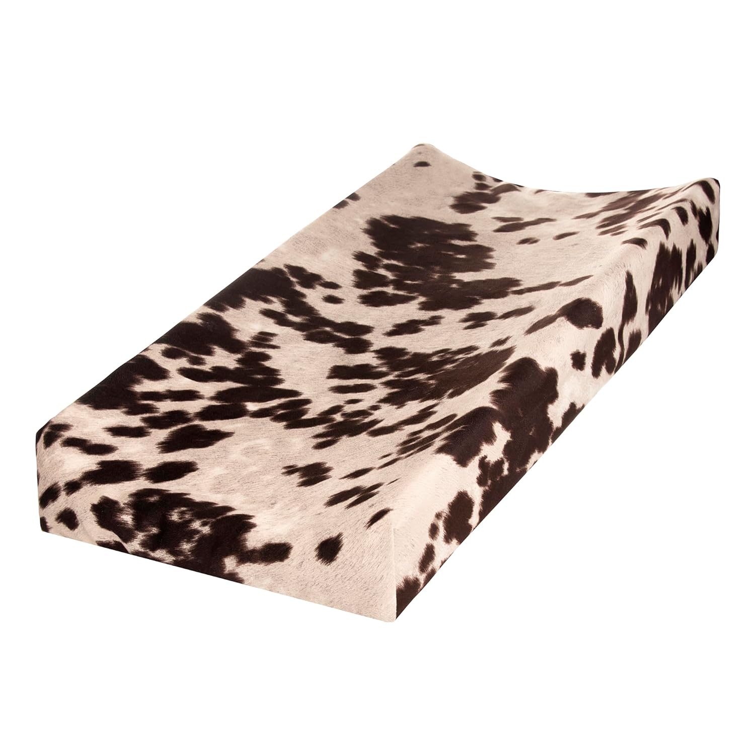 Super Soft Brown Cowhide Changing Pad Cover for Your Nursery
