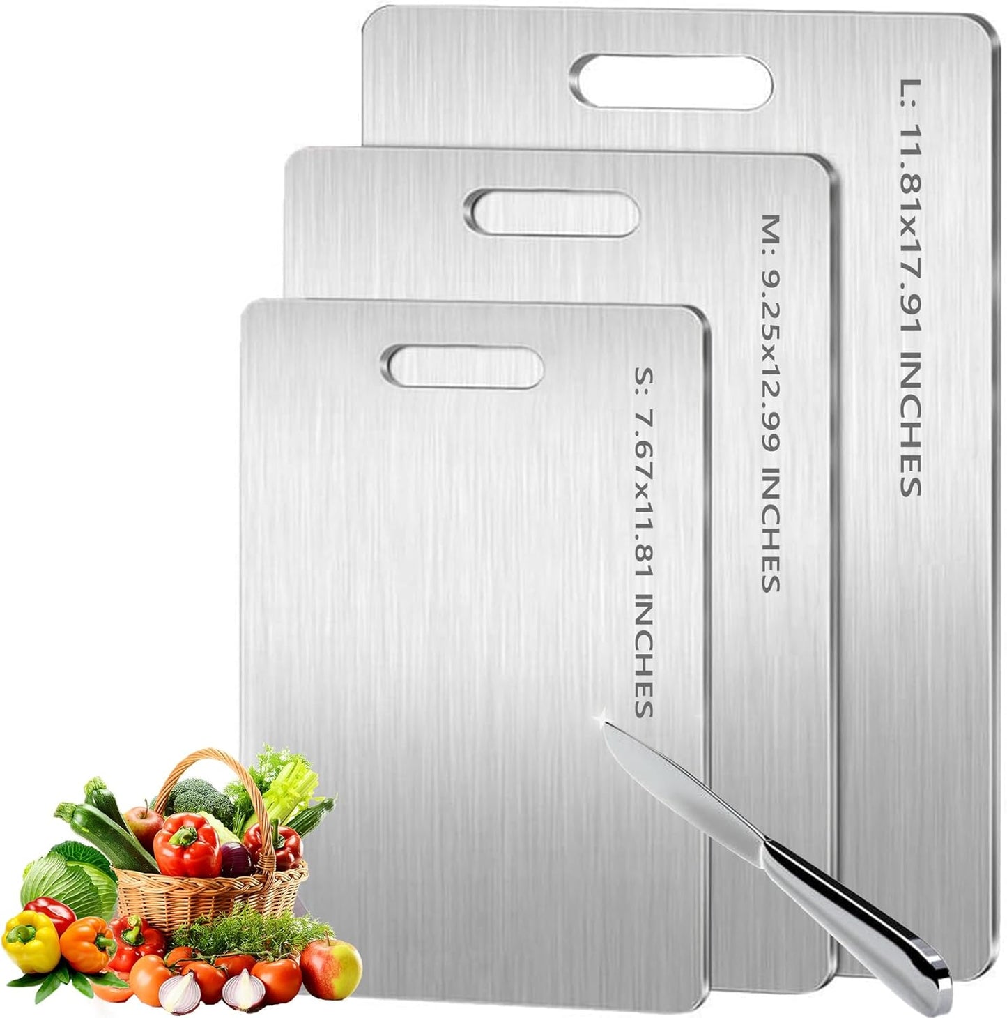 Titanium Cutting Boards Set of 3 - Non Stick Kitchen Essential