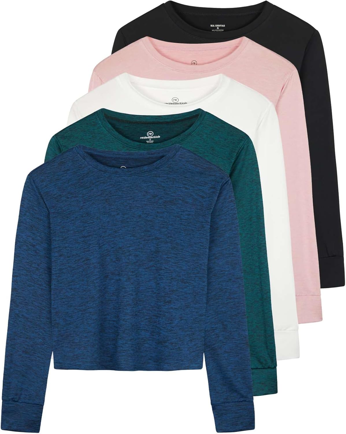 5-Pack Women's Dry-Fit Crop Top Long Sleeve for Fitness & Style