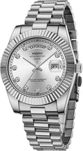 NIBOSI Men Watches Analog Quartz Stainless Steel Rose Gold Silver dial