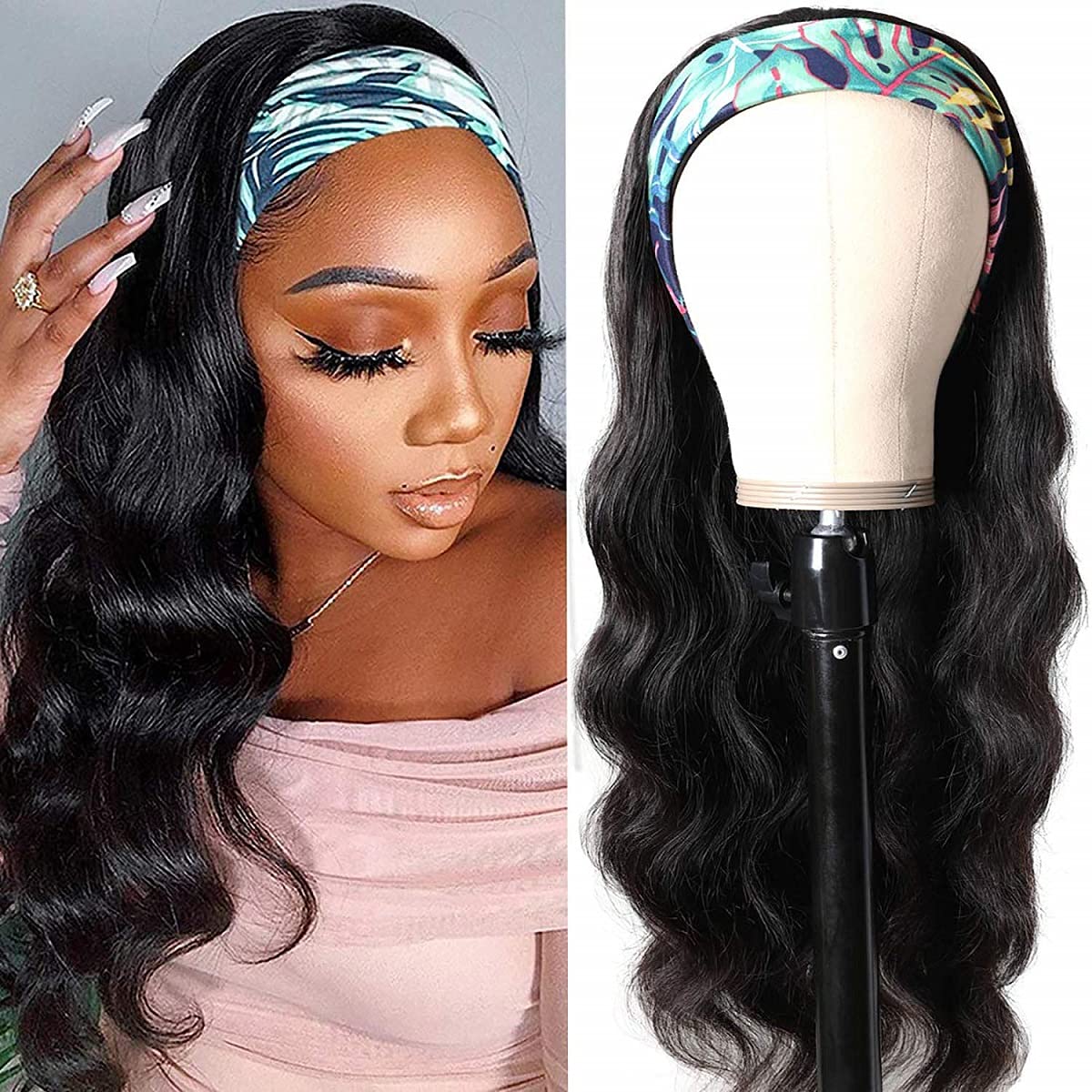 Body Wave Headband Human Hair Wig 22 Inch Glueless Style