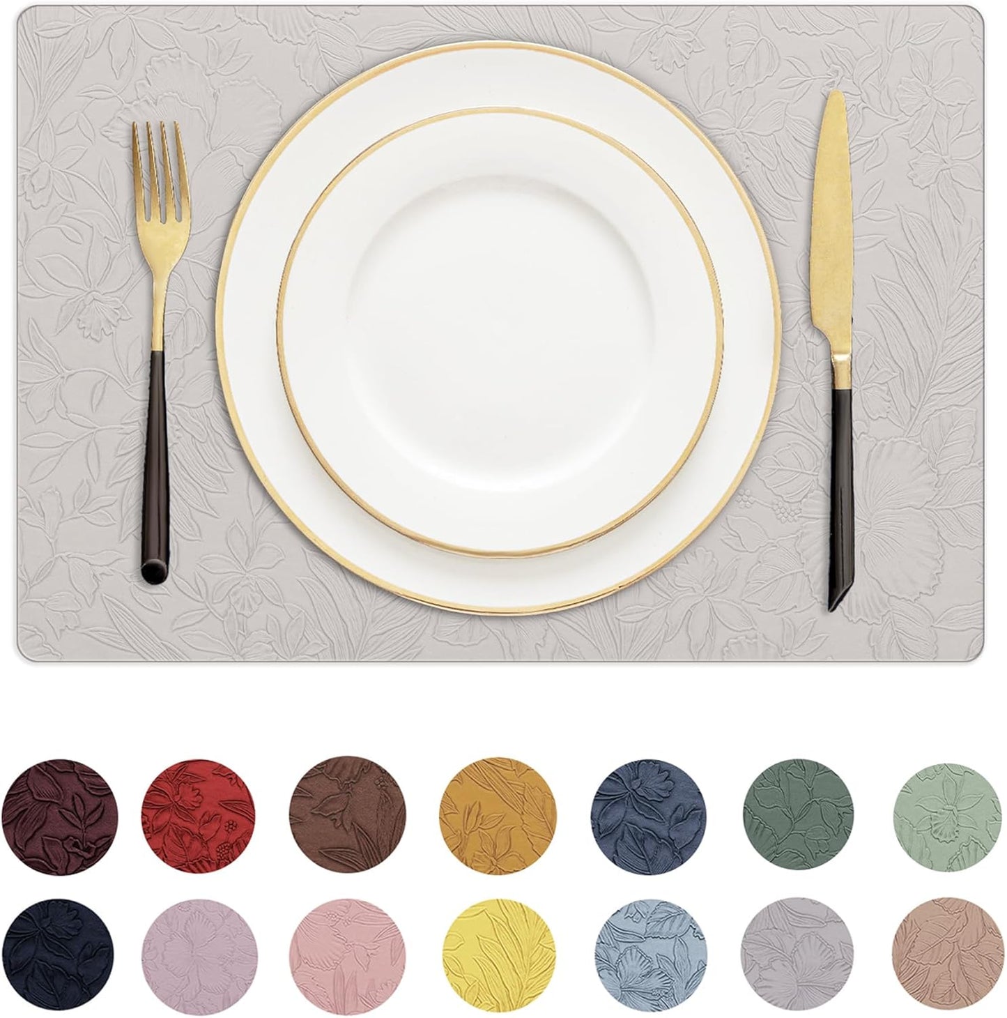 Romanstile Vinyl Placemats Set of 8 - Stylish and Durable Design