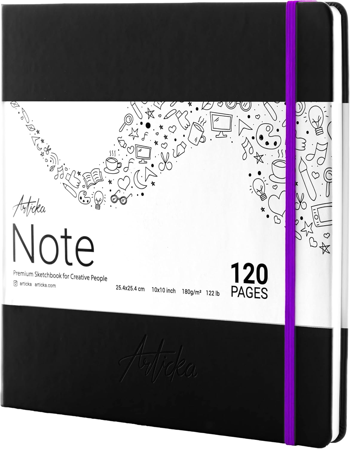 Articka Hardcover Sketchbook 10x10 Square Journal for Artists