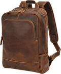 Leather Backpack for Men 15.6 in Laptop - Top-Grain Crazy Horse