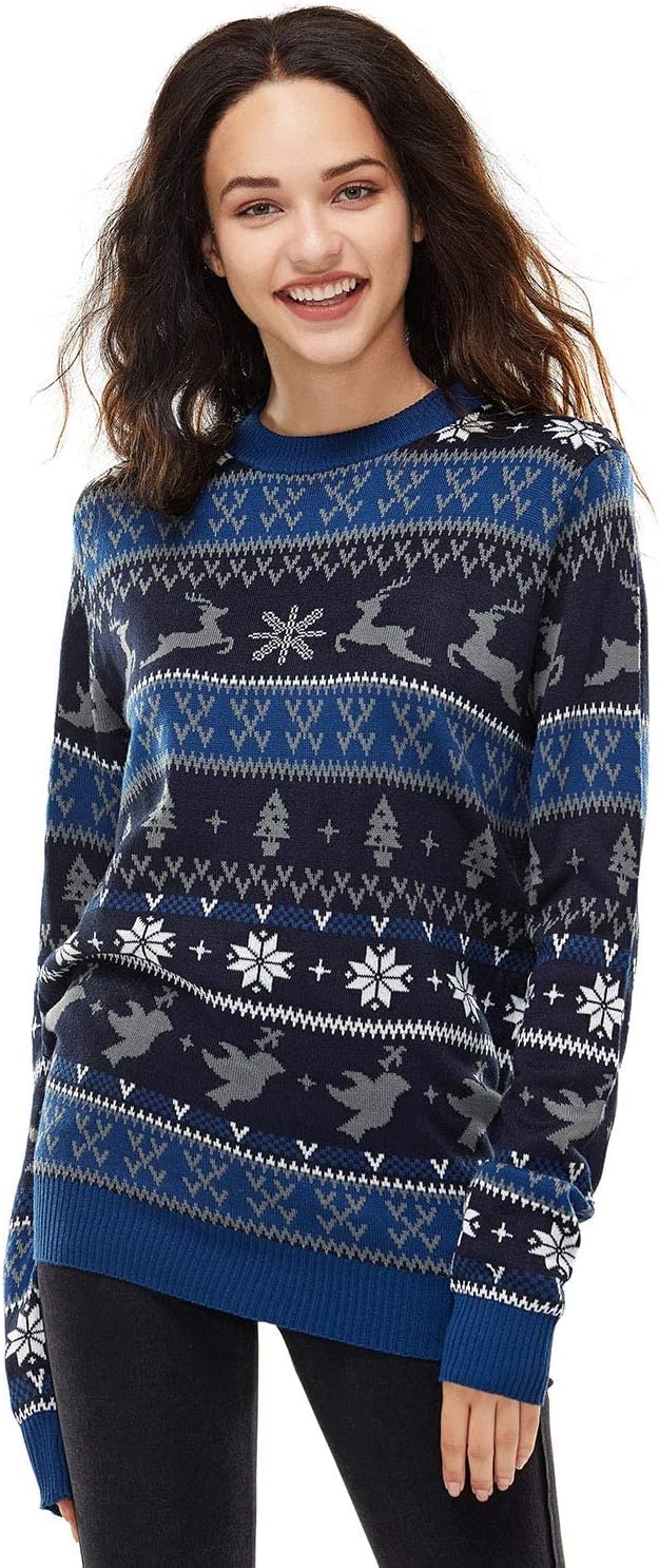 Ugly Christmas Sweater for Men and Women, Reindeer Design